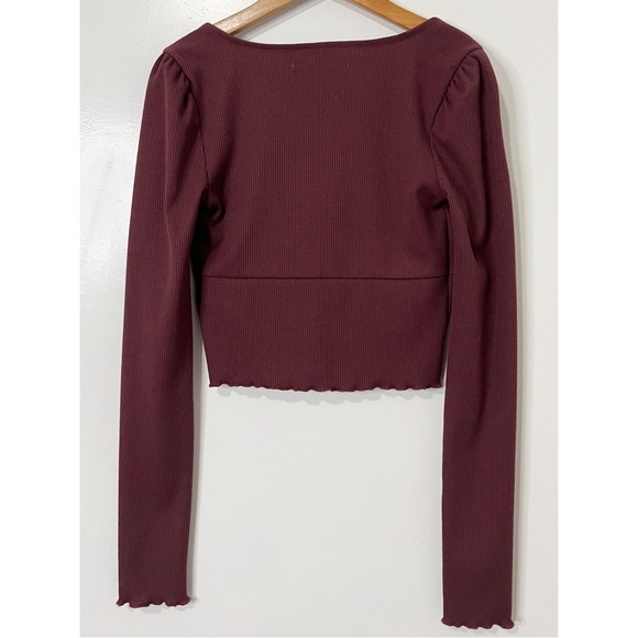 UO Women’s Brown Button-Up Cropped Top Size XS - Picture 5 of 7